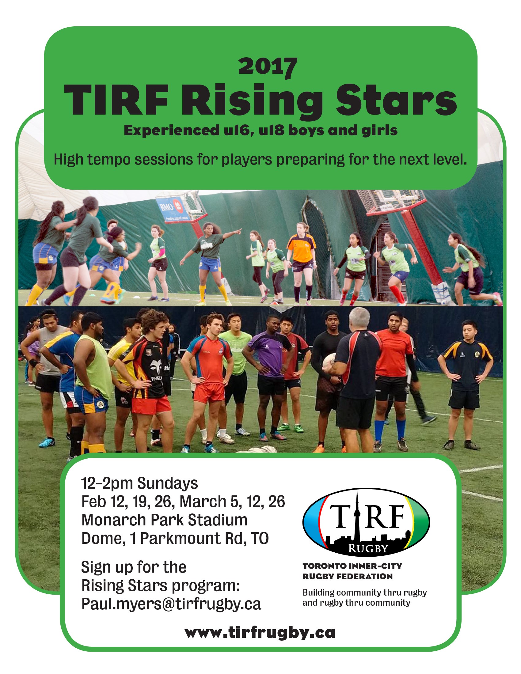 2017 TIRF Rising Stars Training Schedule